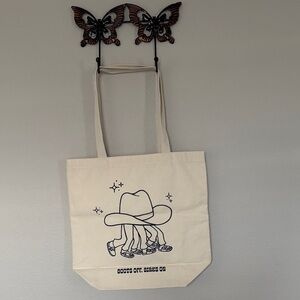 Birkenstock Houston NWOT”BOOTS OFF.BIRKS ON” Natural Canvas Tote